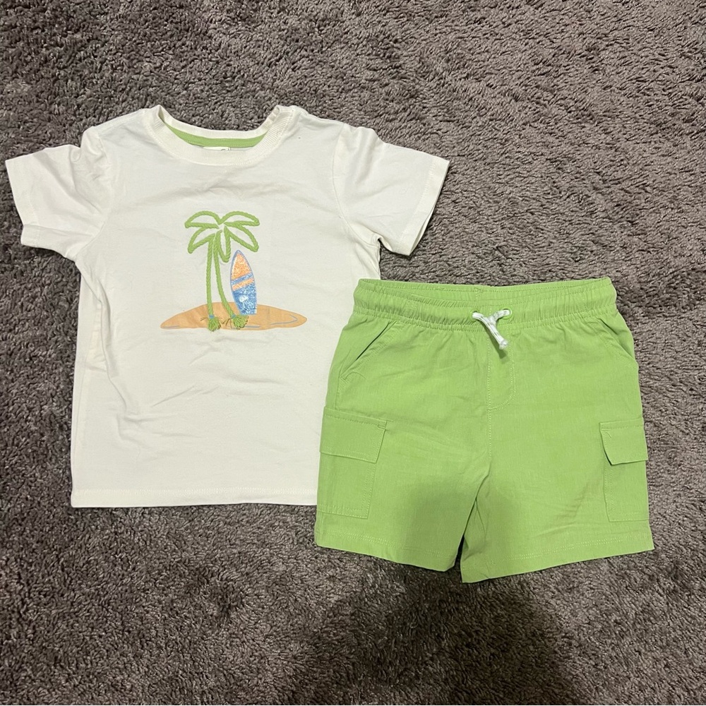 C&C California Kids White and Green Tee